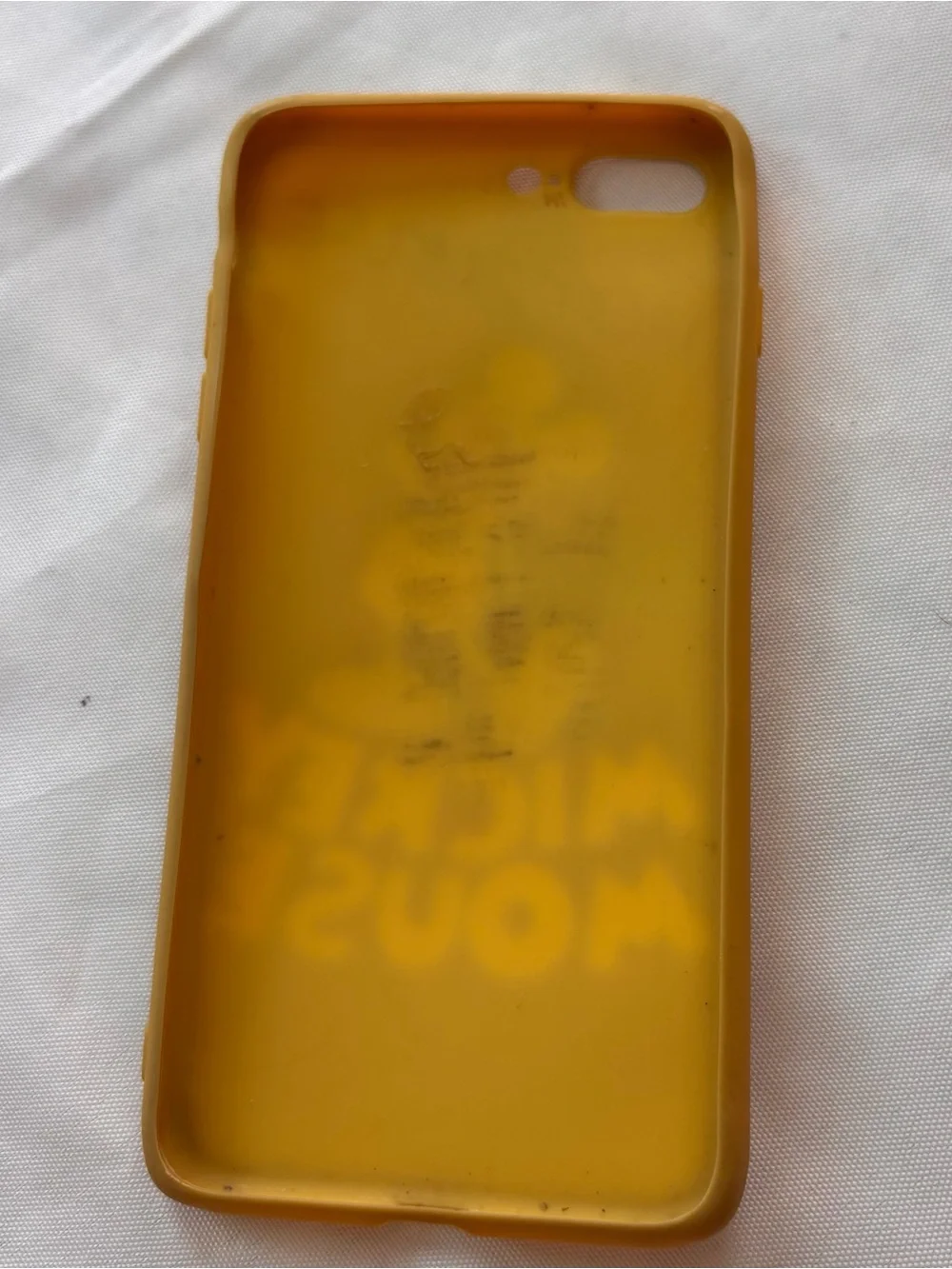 Mickey Mouse yellow iPhone 8 Plus phone case with signature